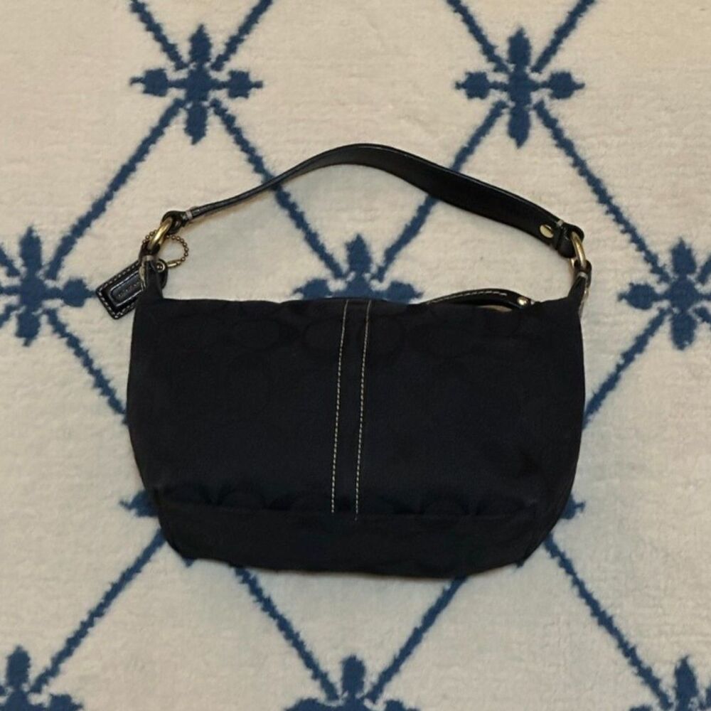 Coach Y2K Hampton Signature Stripe Mini Shoulder Bag 2007 41047 - Black - Picture 2 of 6